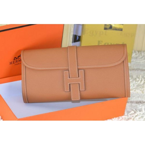 Hermes Jige Clutch Bag Telecí Kůže Pšenice