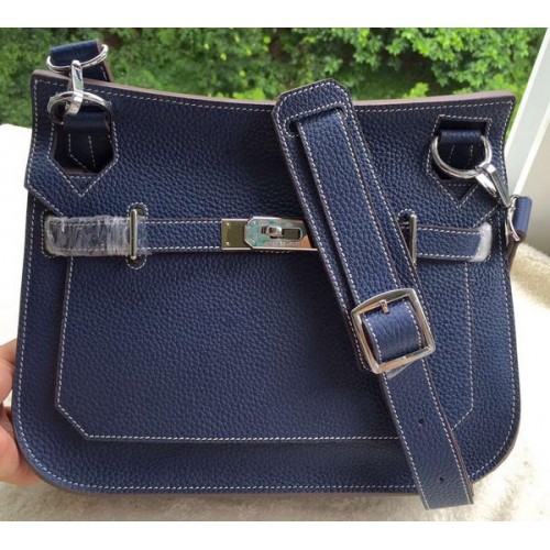 Hermes Jypsiere 31CM Taška přes rameno z telecí kůže H0880 Royal