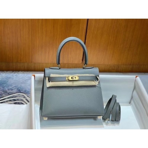 Hermes Kelly 20cm ramenní tašky Epsom KL2750 železně šedá a zlatá