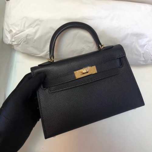 Hermes Kelly 20cm taška z originální kůže KL20 černá