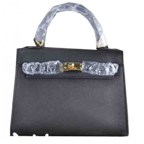Hermes Kelly 22cm Tote Bag Telecí Kůže Černá
