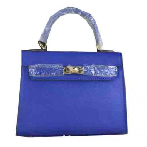 Hermes Kelly 22cm Tote Bag Telecí Kůže Modrá