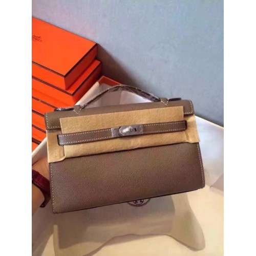 Hermes Kelly 22cm Tote Bag Original Leather KL22 Šedá