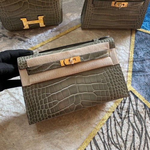 Hermes Kelly 22cm taška z originální kůže KL22 šedá