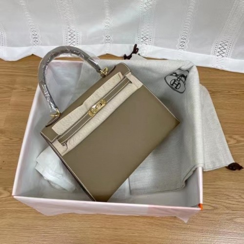 Hermes Kelly 25cm ramenní tašky Epsom KL2755 Elephant Grey&gold-Tone Metal
