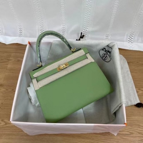 Hermes Kelly 25cm ramenní tašky Epsom KL2755 zeleno-zlatý kov