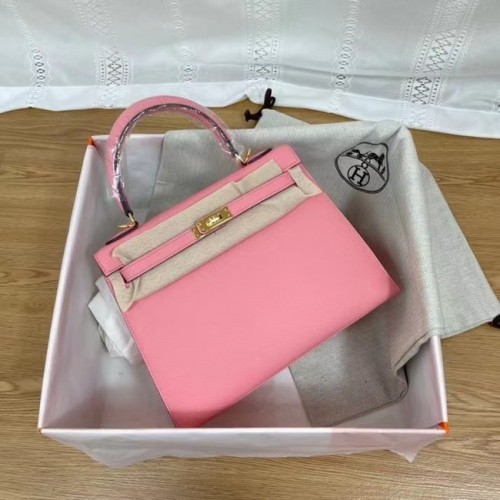 Hermes Kelly 25cm ramenní tašky Epsom KL2755 růžovo-zlatý kov