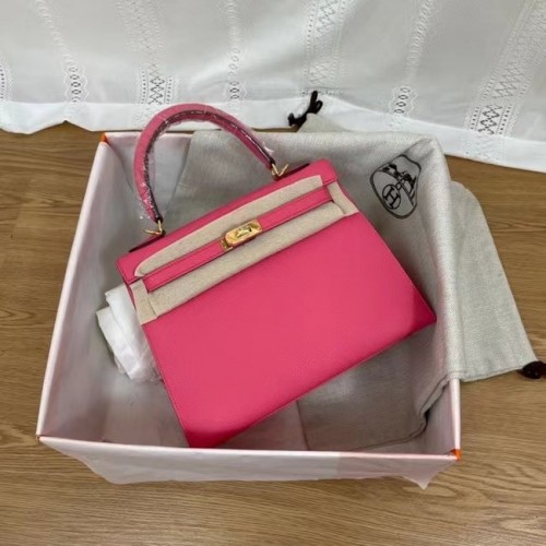 Hermes Kelly 25cm ramenní tašky Epsom KL2755 růžovo-zlatý kov