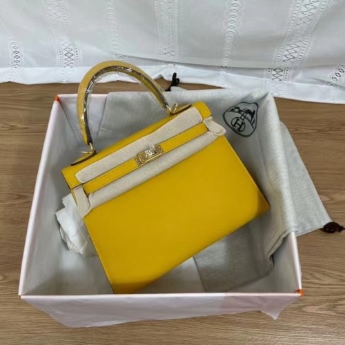Hermes Kelly 25cm ramenní tašky Epsom KL2755 žluto-zlatý kov