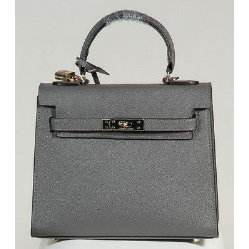 Hermes Kelly 25cm Tote Bag Togo Leather K2138 Šedá