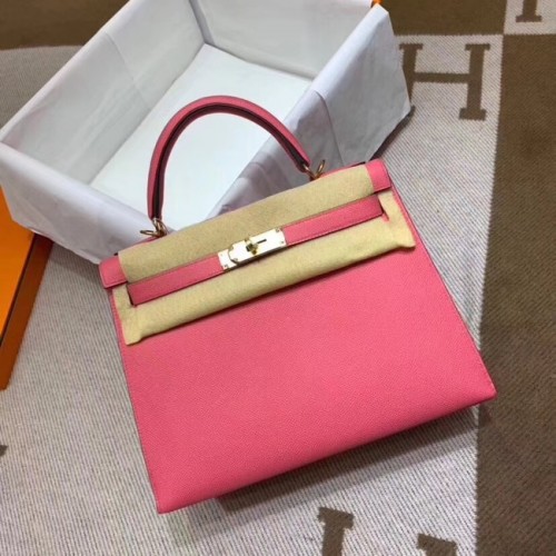 Hermes Kelly 28cm ramenní tašky Epsom Leather KL28 růžové