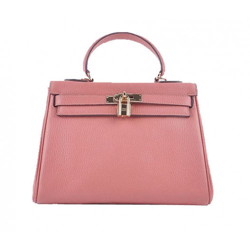 Hermes Kelly 28cm ramenní tašky světle růžové zrnité kůže zlaté