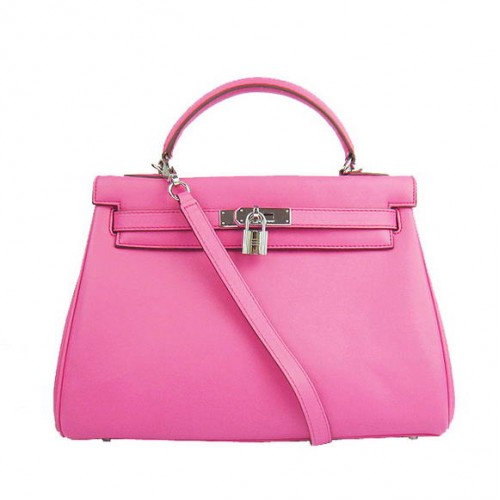 Hermes Kelly 32cm Tašky Togo Kůže 6108 Fuchsie Stříbro