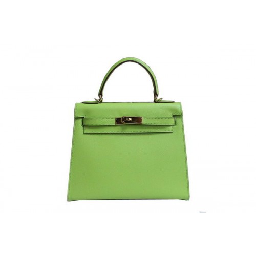 Hermes Kelly 32cm Taška přes rameno Zelená Saffiano Kůže K32 Zlatá