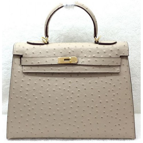 Hermes Kelly 32cm ramenní taška Ostrich Leather K32LI Meruňková