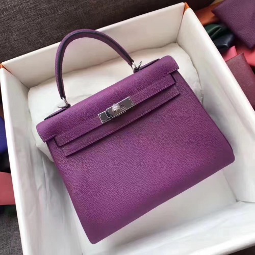 Hermes Kelly 32cm/28cm ramenní taška TOGO kůže KY28 fialová