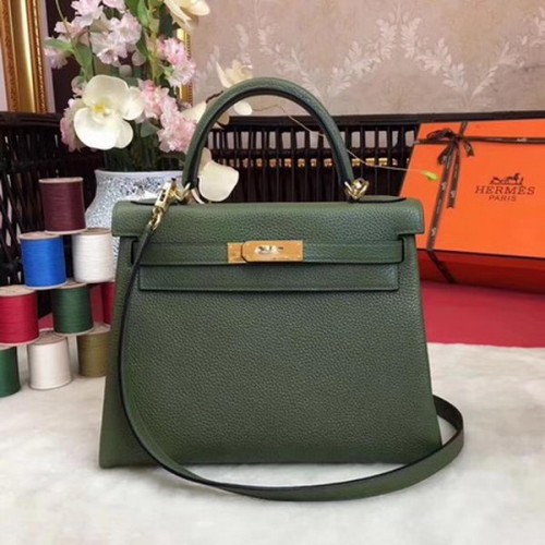 Hermes Kelly 32cm ramenní taška TOGO kůže KY32 zelená