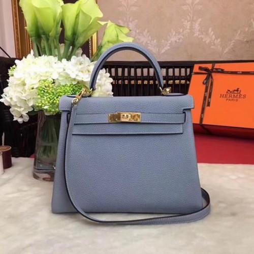 Hermes Kelly 32cm ramenní taška TOGO kůže KY32 světle modrá