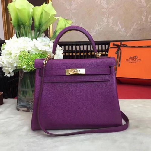 Hermes Kelly 32cm ramenní taška TOGO kůže KY32 fialová