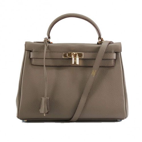 Hermes Kelly 32cm Togo kožené kabelky 6018 tmavě šedá zlatá