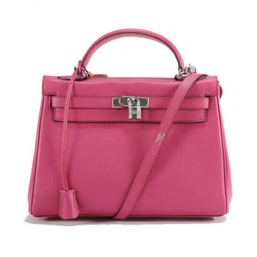 Hermes Kelly 32cm Togo kožené kabelky 6018 růžové stříbro