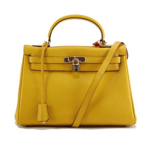 Hermes Kelly 32cm Togo kožené kabelky 6018 žlutá zlatá