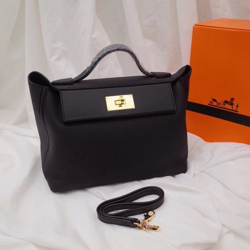 Hermes Kelly kožená taška H2424 černá