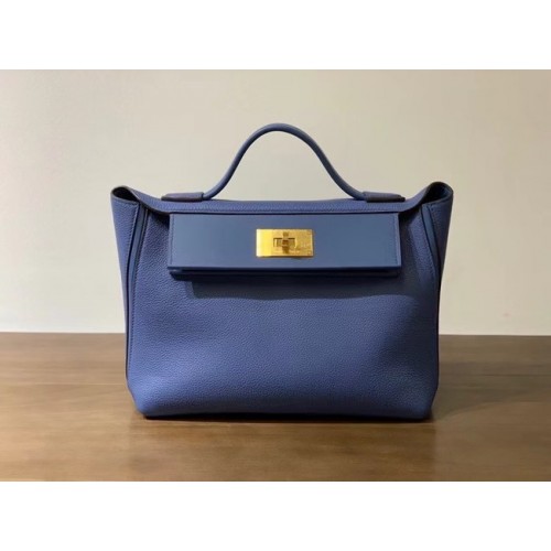 Hermes Kelly Original Togo Leather Tote Bag H2424 Electro optic Blue