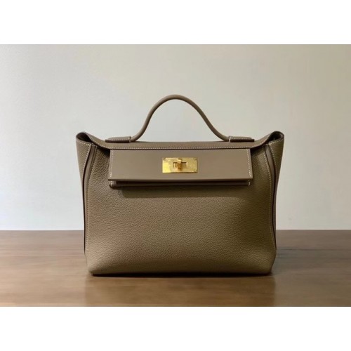 Hermes Kelly Original Togo Leather Tote Bag H2424 šedá
