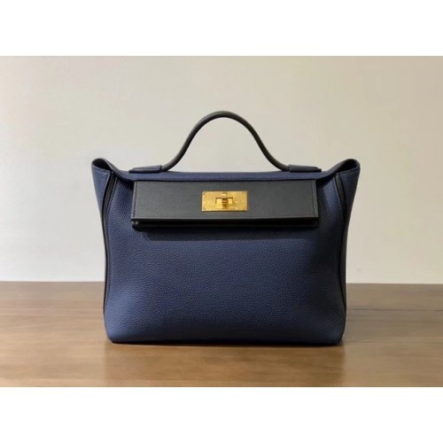 Hermes Kelly Original Togo Leather Tote Bag H2424 královská modrá