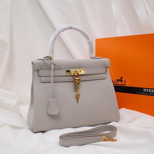 Hermes Kelly Taška přes rameno Originální TOGO Kožená KY3255 Perleťově šedá