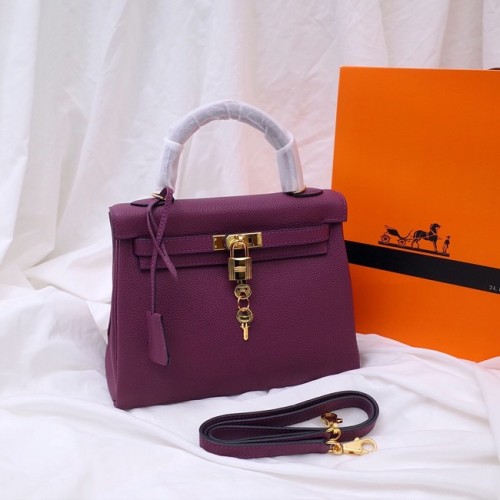 Hermes Kelly Taška přes rameno Originální TOGO Kožená KY3255 fialová