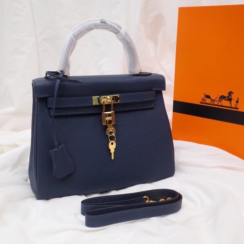 Hermes Kelly Taška přes rameno Originální TOGO Kožená KY3255 královská modrá