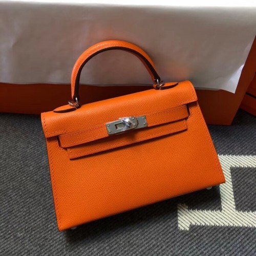 Hermes Kelly Tote Bag Originální Epsom Leather KL20 Oranžová