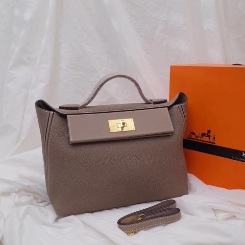Hermes Kelly Togo kožená taška H2424 šedá