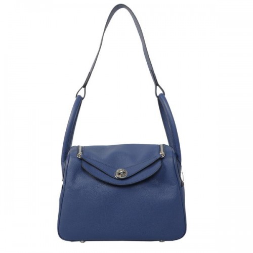 Hermes Lindy 30CM Taška přes rameno Havanne Royal Blue