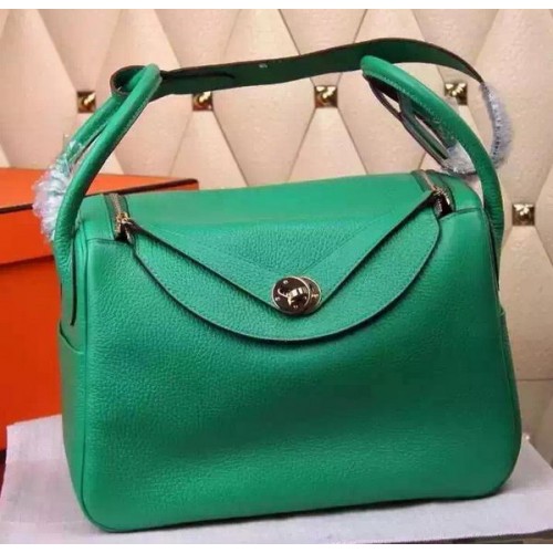 Hermes Lindy 30CM Kožená Taška Přes Rameno H0881 Zelená