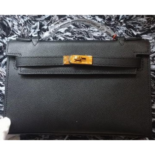 Hermes MINI Kelly 22cm taška z telecí kůže K011 černá
