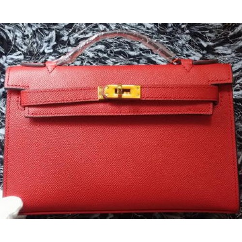 Hermes MINI Kelly 22cm taška z telecí kůže K011 červená