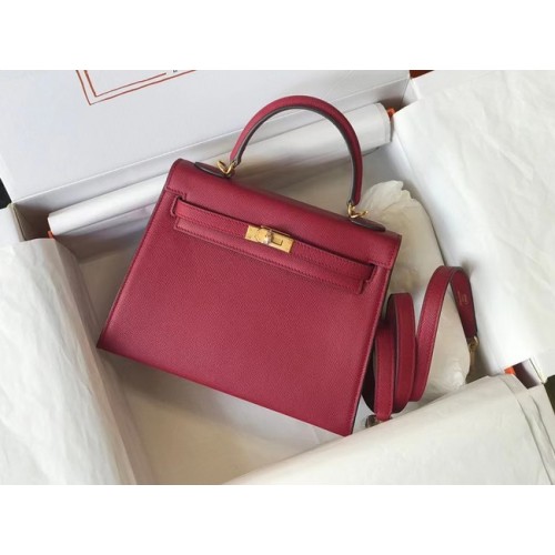 Hermes Original Epsom Leather KEL2578 Burgundská