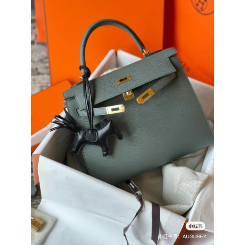 Hermes Original Epsom Leather KEL2578 Sloní šedá