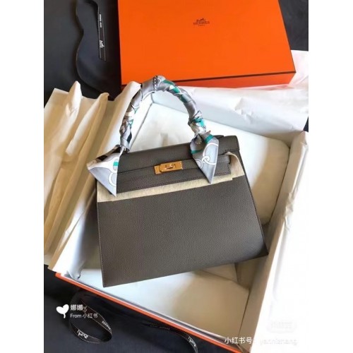 Hermes Original Epsom Leather KEL2578 tmavě šedá