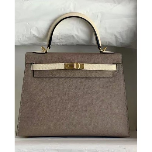 Hermes Original Epsom Leather KEL2578 šedá a krémová