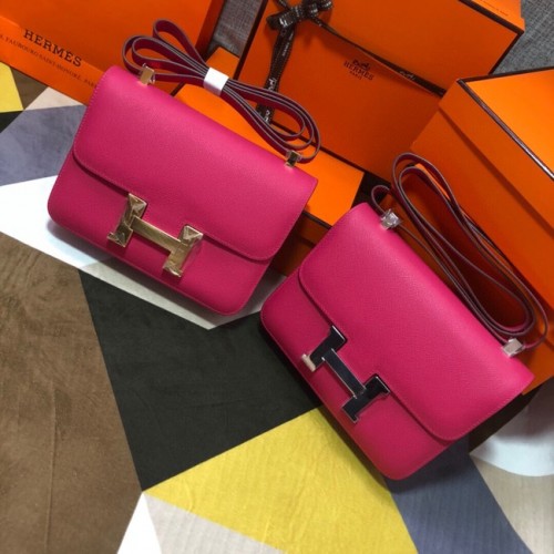 Hermes Originální Espom Kožená Taška Constance 5333 Fialová Červená