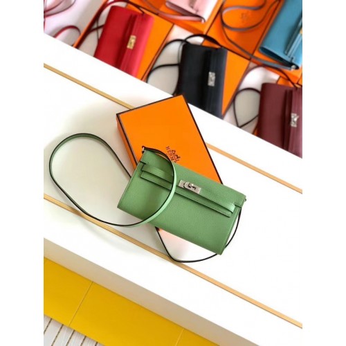 Hermes Originální Kelly Espom Kožená Taška na Cestování Woc H4087 Zelená
