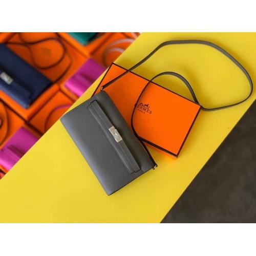 Hermes Originální Kelly Espom Kožená Taška na Cestování Woc H4087 Šedá