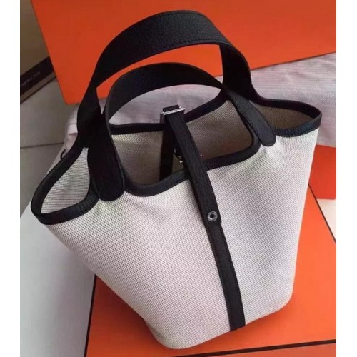 Hermes Picotin Lock 18cm plátěná taška HPL8618T černá