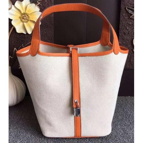 Hermes Picotin Lock 18cm plátěná taška HPL8618T oranžová
