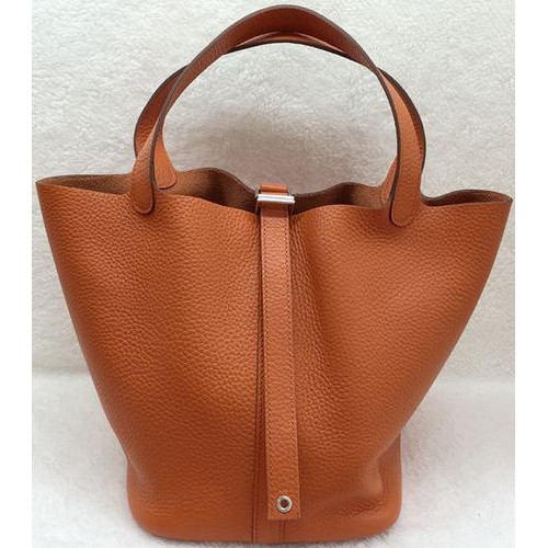 Hermes Picotin Lock 22cm Kabelky Litchi Leather HPL1048 Oranžová