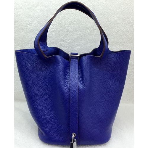 Hermes Picotin Lock 22cm Kabelky Litchi Leather HPL1048 Royal